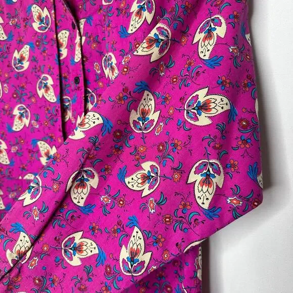 VTG Wrangler Frontier Series Women's Button Down Shirt Floral Western Pink Small - Picture 5 of 9